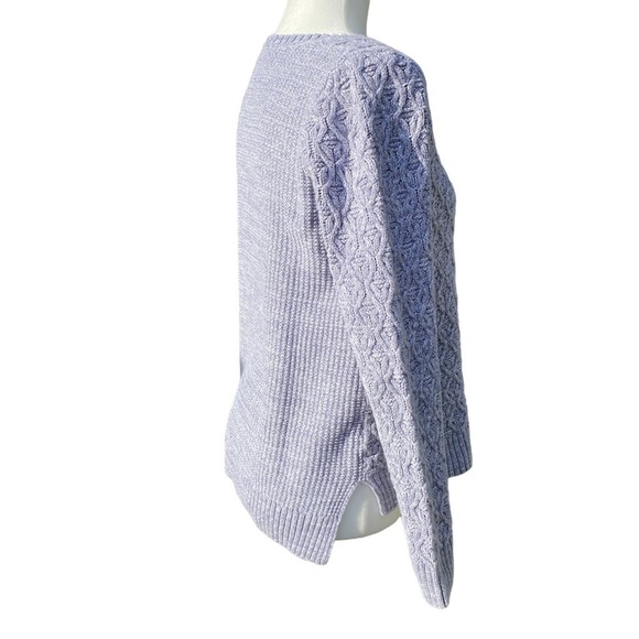 🌷Jeanne Pierre 100% Cotton Bluish Gray Woven Sweater Size Small - Picture 3 of 8